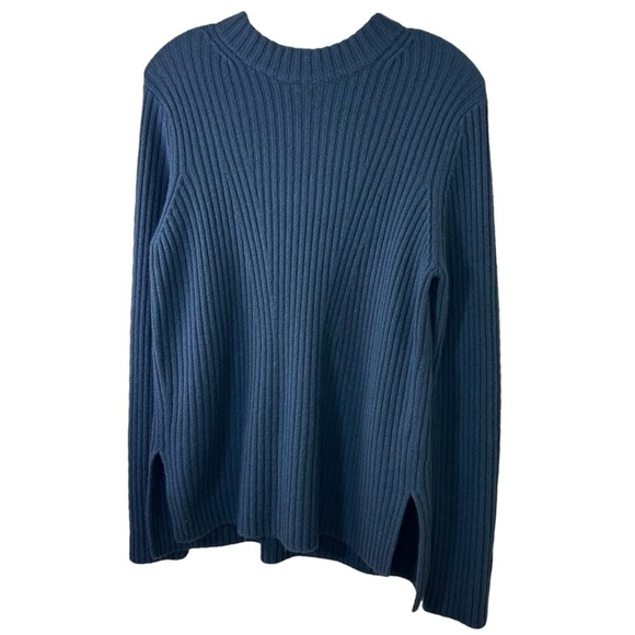Vince - Women’s Wool, Cashmere Blend Knit Sweater in ‘Tide Pool’ - Blue, Medium - Picture 5 of 14